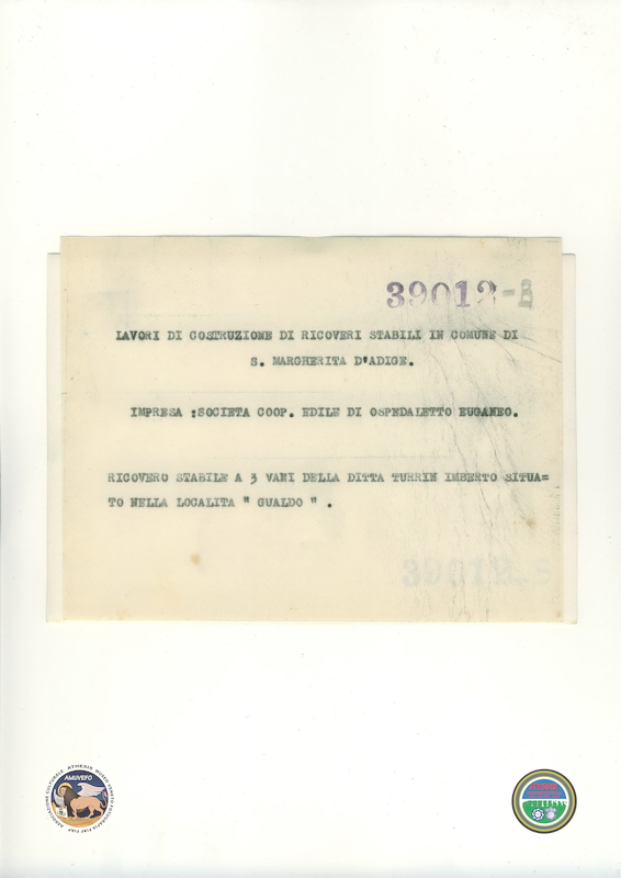 1939 10 09 Santa Margherita d&#039;Adige LAVORI COSTRUZIONE RICOVERI id_39012-B 2 retro